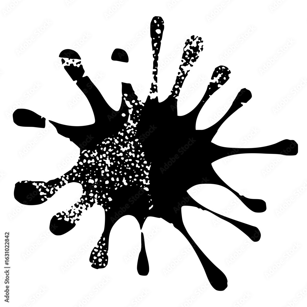Poster vector dynamic ink splatter with dotted texture.