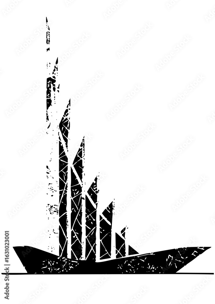 Poster vector abstract monumental structure