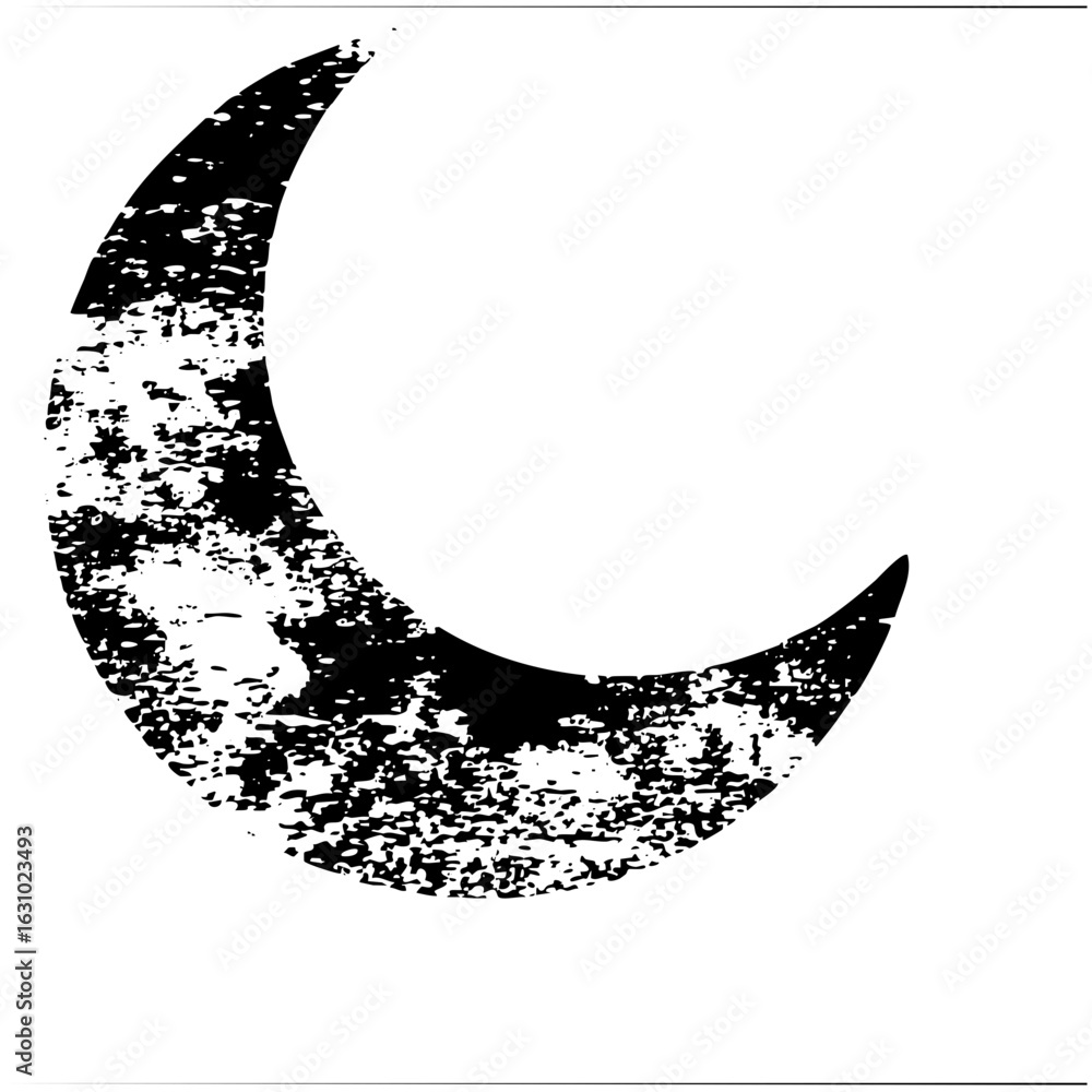 Poster vector distressed moon with textured surface.