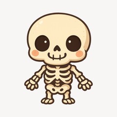 Obraz premium Cute cartoon skeleton illustration.