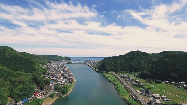 「古座川空撮」 和歌山県串本町古座川　Aerial View of Kozagawa River &ndash; Kushimoto Town, Wakayama, Japan