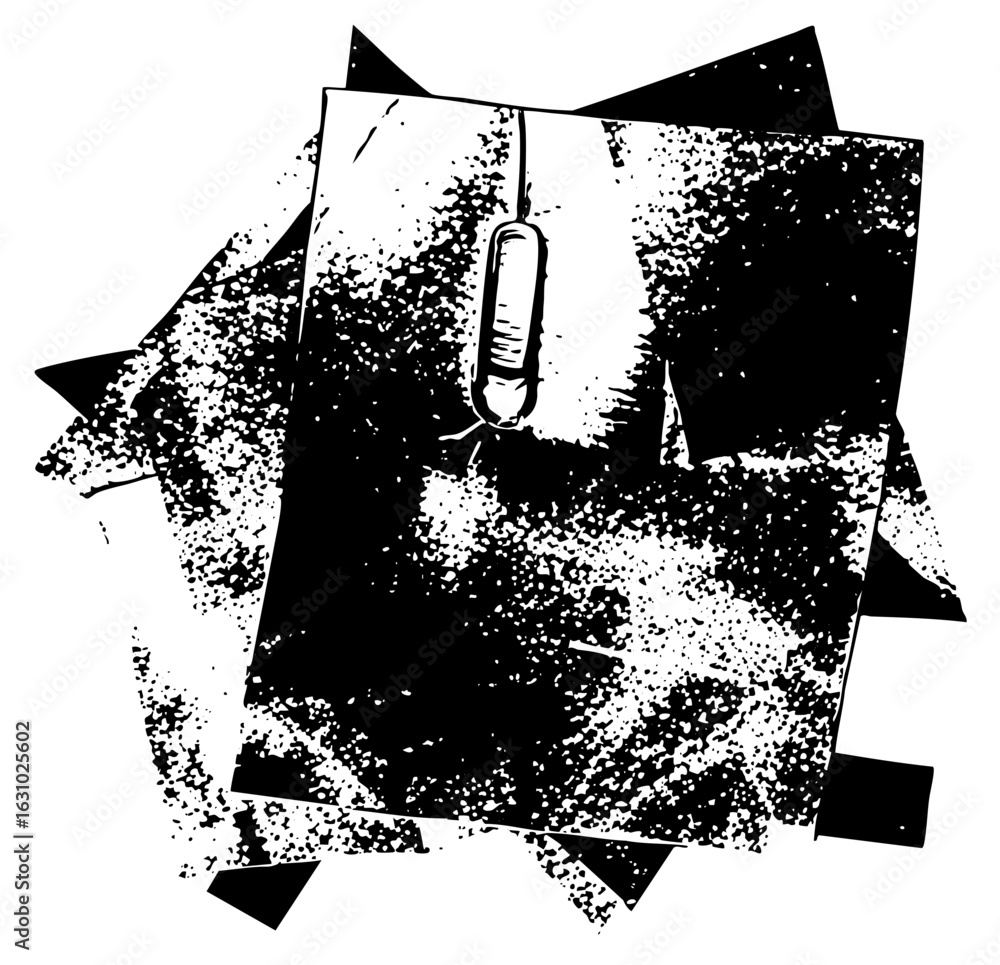 Poster vector abstract zipper with distressed paper layers.
