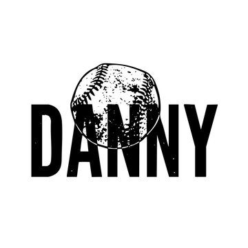 Vector Baseball with the name Danny in bold typography.