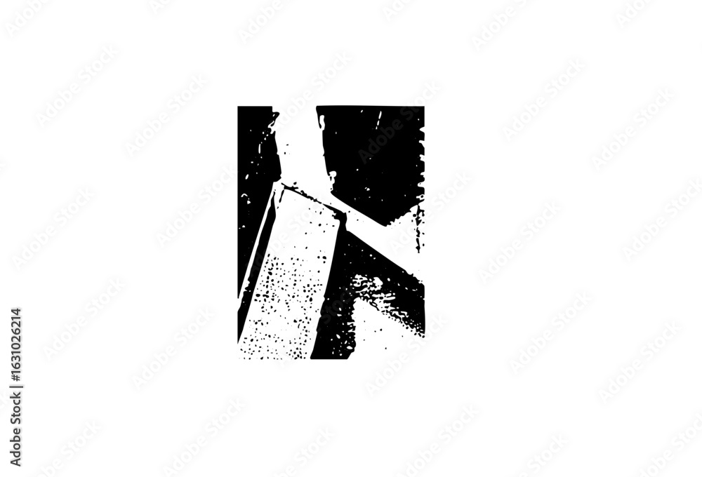 Poster vector abstract geometric featuring intersecting black shapes.