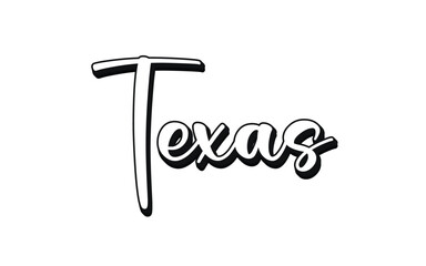 Texas hand lettering design calligraphy vector, Texas text vector trendy typography design