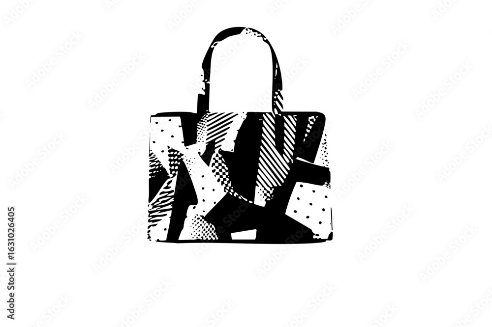 Poster vector abstract tote bag with patterned fill.