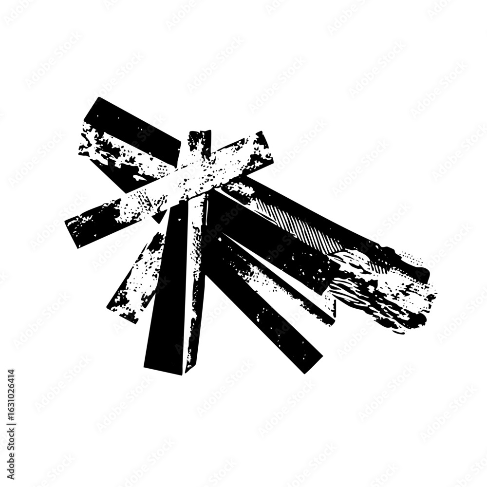 Poster vector abstract black ribbon with distressed texture.