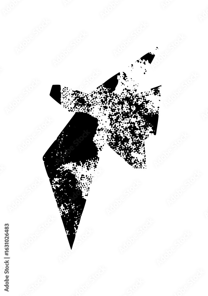 Poster vector abstract geometric shape with fragmented elements.