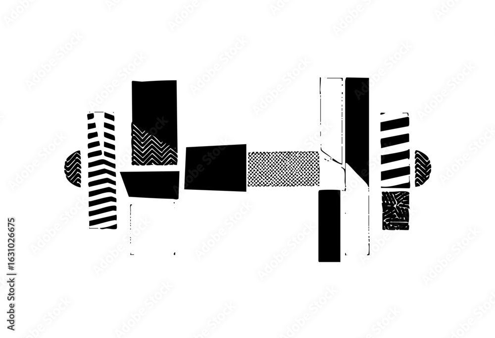 Aufkleber vector abstract geometric composition with black shapes and textured .