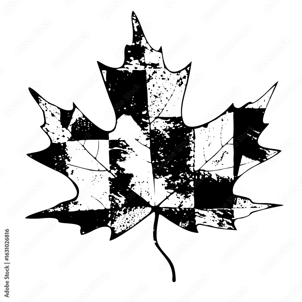 Poster vector maple leaf with distressed texture.