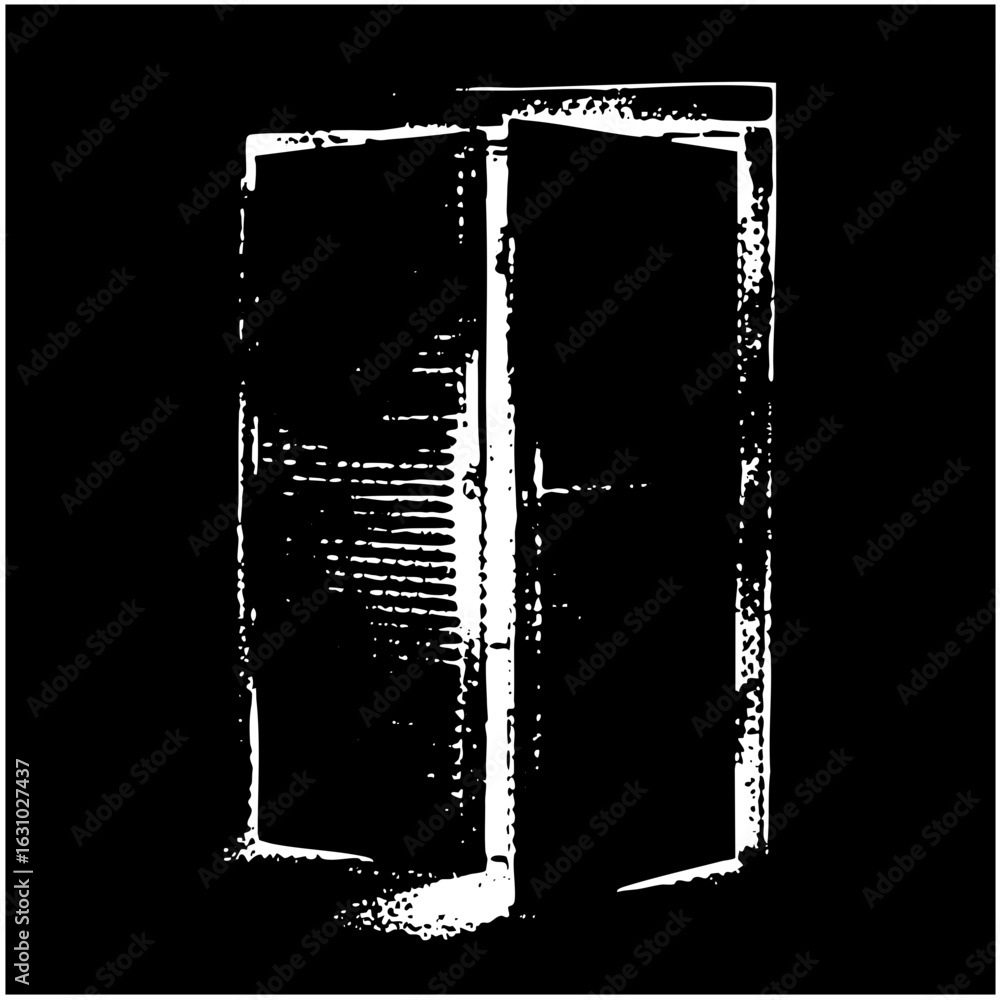 Poster Vector Open doorway with textured edges.