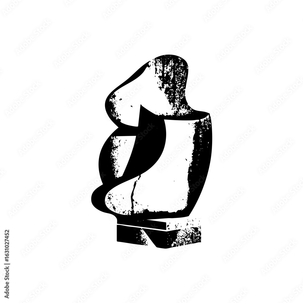 Aufkleber vector abstract sculpture with flowing curves and geometric forms.