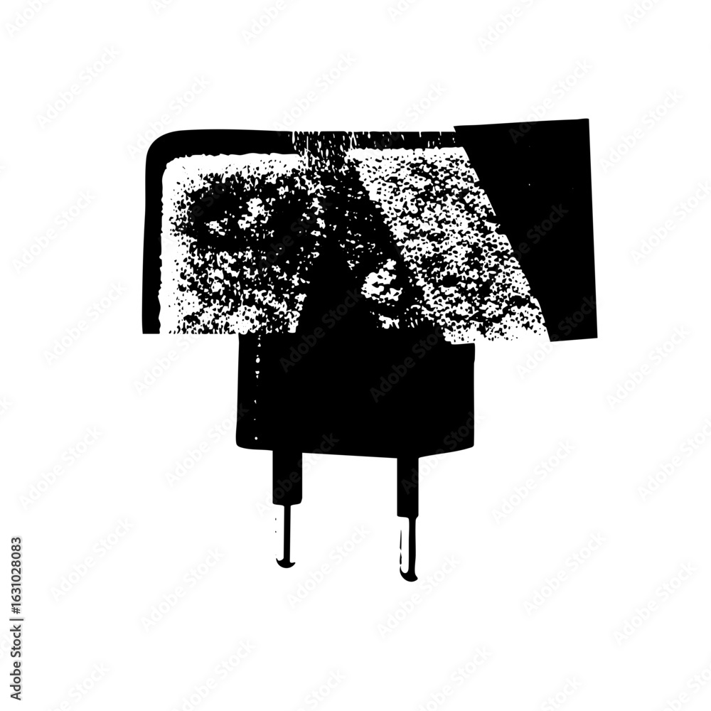 Poster vector abstract robotic figure with textured details