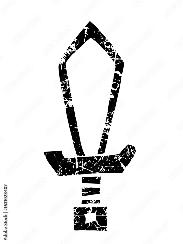Poster vector abstract sword with distressed vector .
