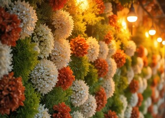 Fototapeta premium Softly glowing Reindeer moss wall with intricate patterns