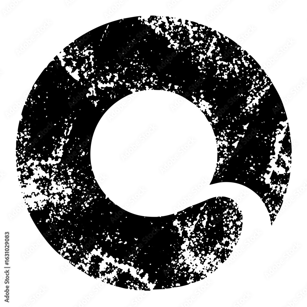 Poster vector abstract spiral with a central void featuring a distressed texture.
