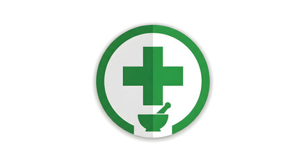 Obraz premium Pharmacy Medicine Healthcare Cross Symbol Green Icon