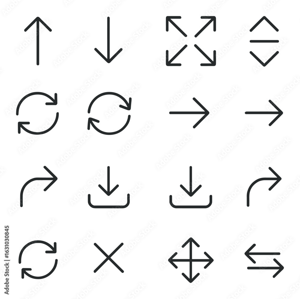 Aufkleber set of black navigation and action icons on gradient background