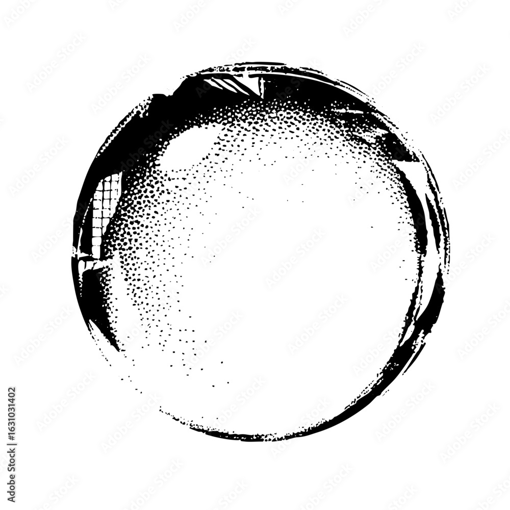 Poster vector abstract circular with textured brushstroke elements.
