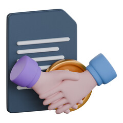 Contract Negotiation 3D Icon Colorful Style