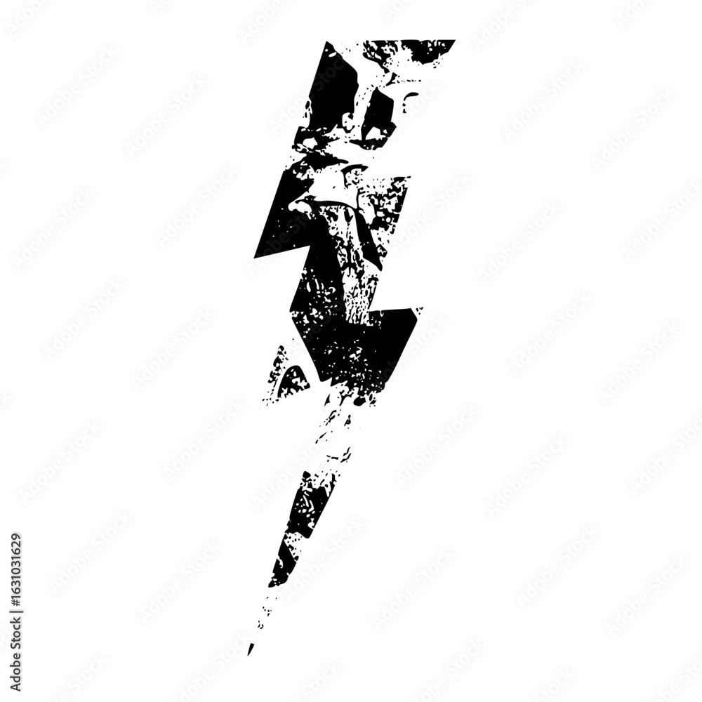 Poster vector abstract lightning bolt with distressed texture.