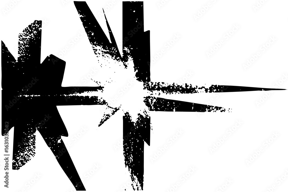 Poster vector dynamic explosion with fragmented shapes.