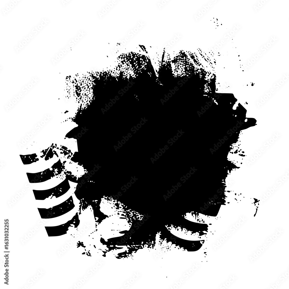 Poster vector abstract splatter with radial stripes vector .