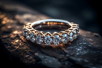 silver ring with diamonds