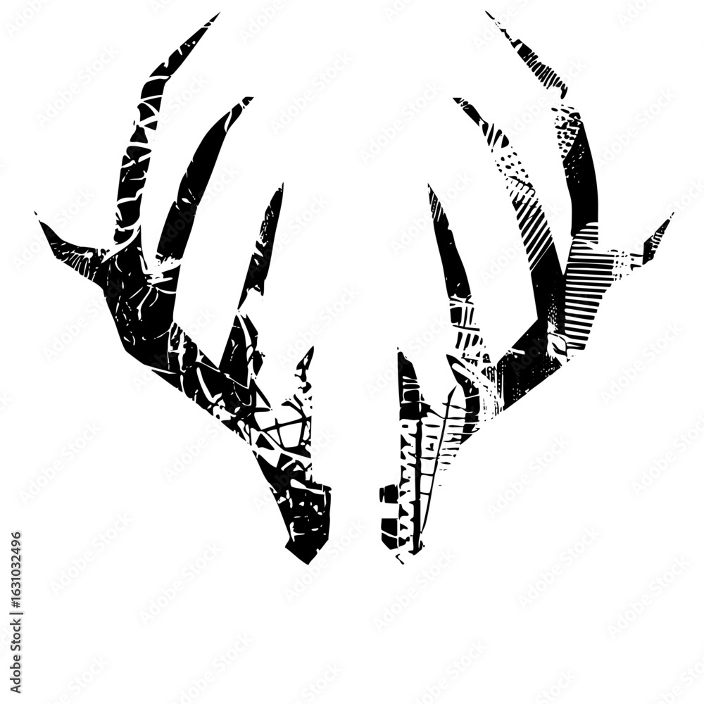 Poster Vector Abstract antlers with dynamic geometric shapes.