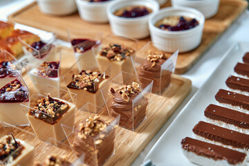 Delightful Array of Desserts Featuring Creamy Cheesecakes, Rich Chocolate Treats, and Fruit Tarts...