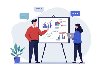 Fototapeta premium Business meeting with presentation and data analysis