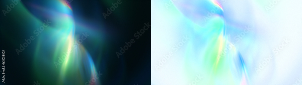 Aufkleber teal wave prism overlay: abstract background with flowing teal light waves and a subtle prism effect