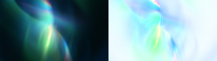 Teal Wave Prism Overlay: Abstract background with flowing teal light waves and a subtle prism effect. Ideal for serene, underwater-themed overlays. on black or Transparent.