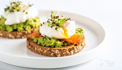 Nutritious avocado spread on crispbread crackers, a delicious and easy diet-friendly snack.