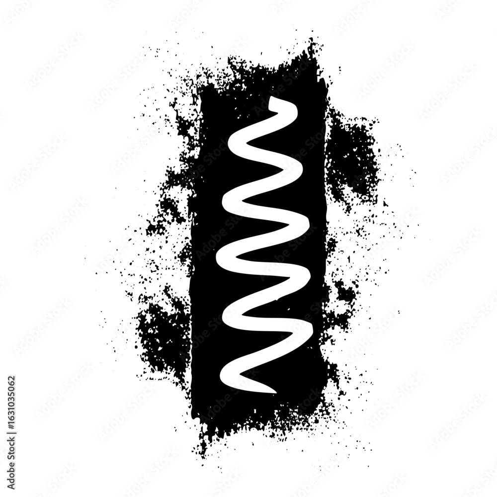 Poster vector abstract wavy within a textured rectangular frame.