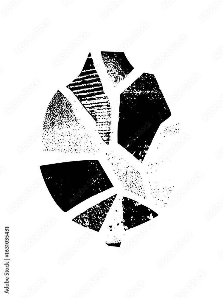 Poster vector abstract shattered geometric shape with fragmented .
