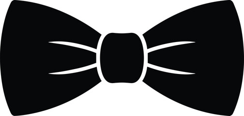 Single black bow tie displayed against a clean white background for formal occasions