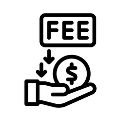 royalty fee line icon