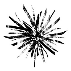 Obraz premium Vector Abstract floral burst with radiating leaves.