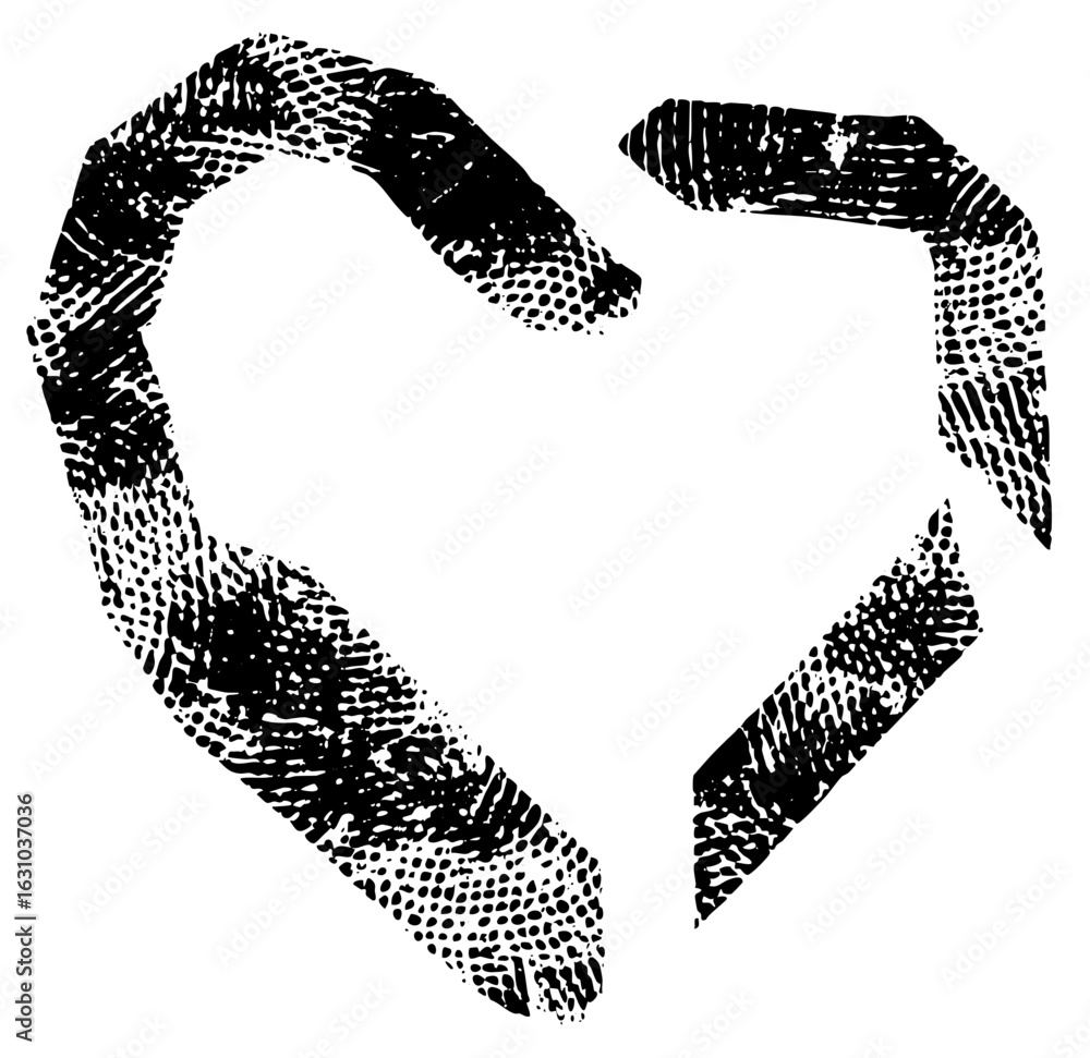Poster vector interlocking fingerprints form a heart shape