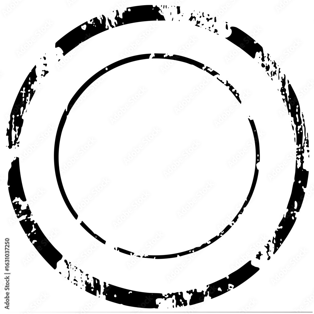 Aufkleber vector distressed concentric circles create a grunge circular frame.