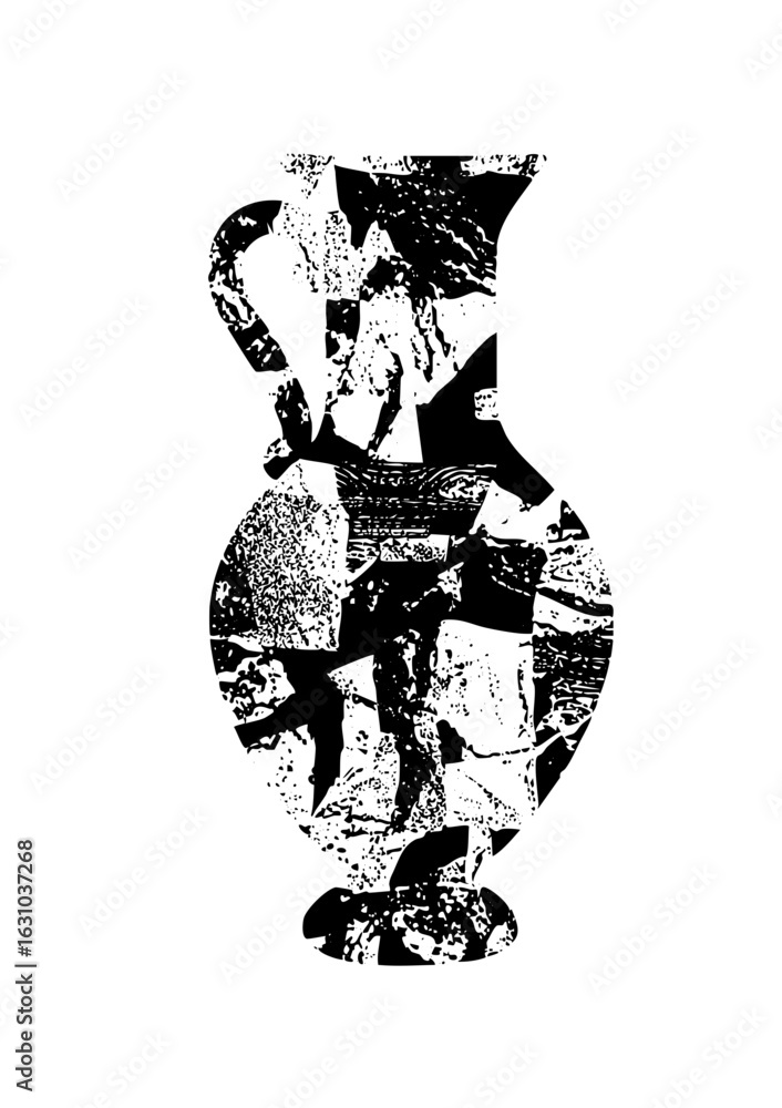 Poster vector abstract vase with distressed texture