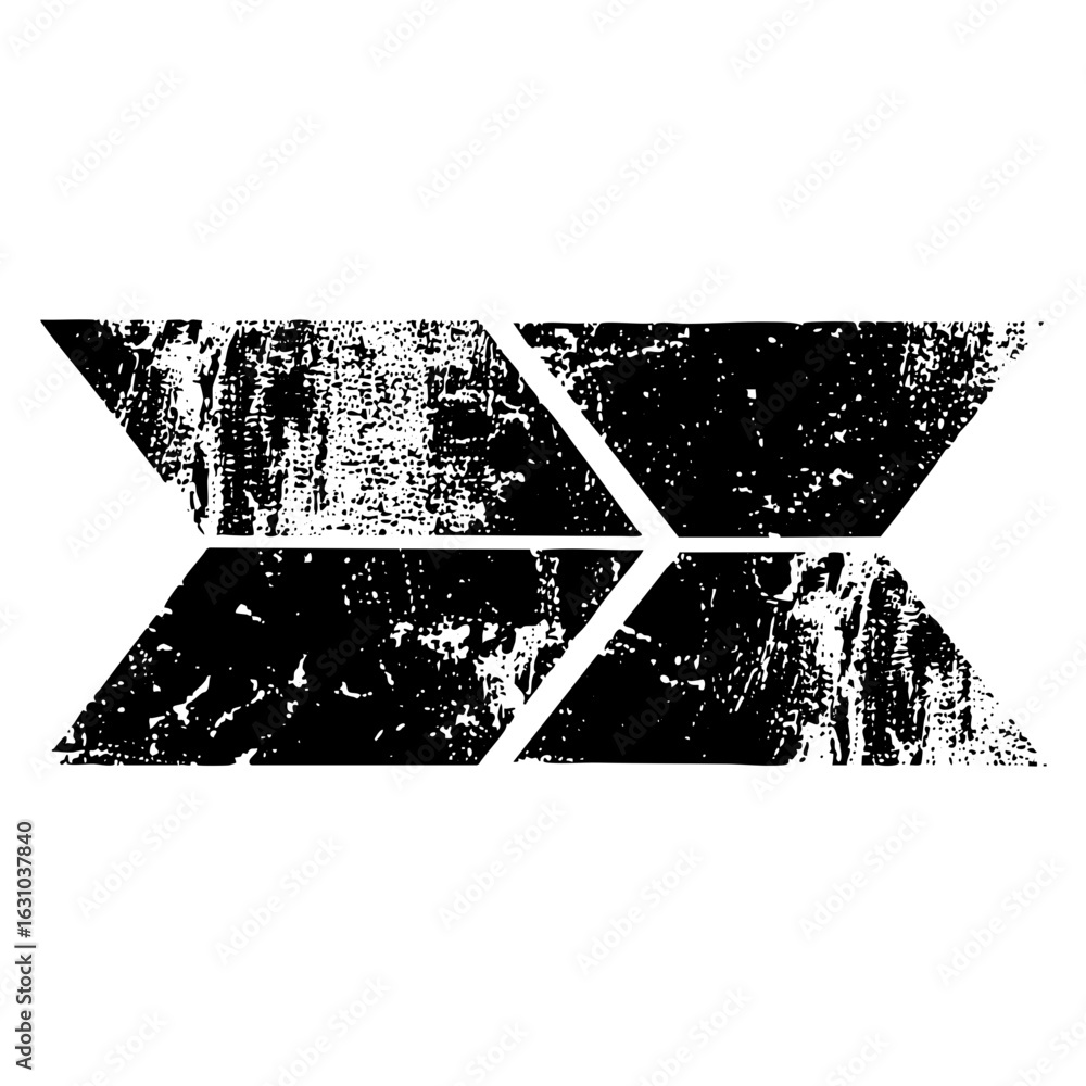 Poster vector abstract geometric arrow with distressed texture.