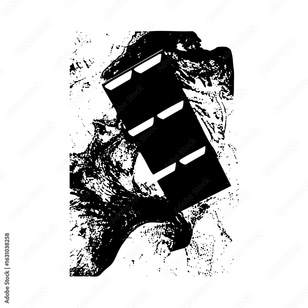 Poster vector abstract chocolate bar with dynamic splash.