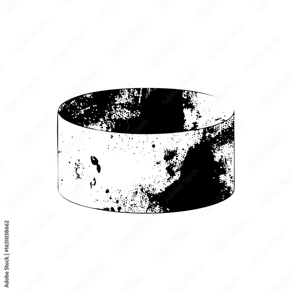 Poster vector abstract cylindrical container with distressed texture
