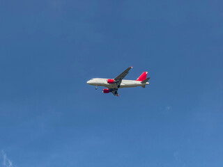 Commercial Plane in Blue Sky