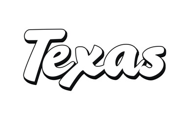 Texas hand lettering design calligraphy vector, Texas text vector trendy typography design