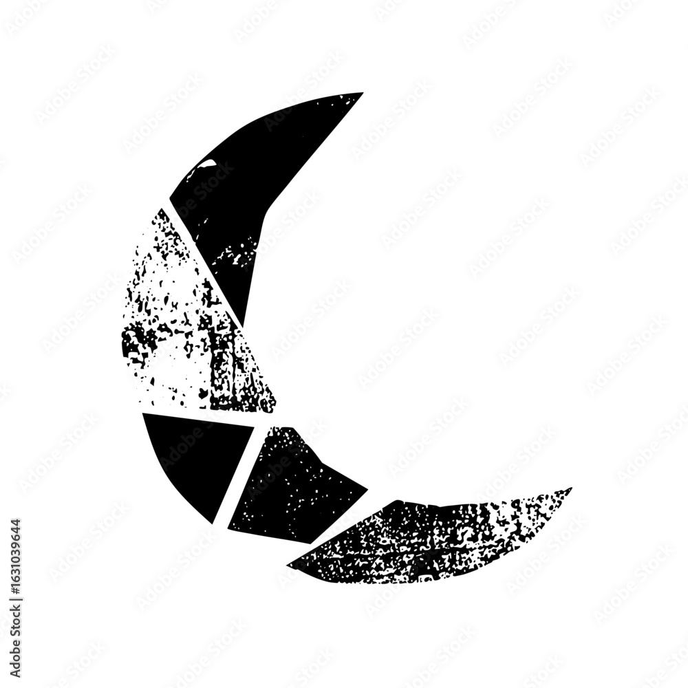Poster Vector Abstract shape composed of fragmented geometric forms.