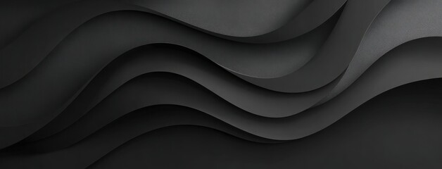 Fototapeta premium Smooth dark waves form a layered abstract background, perfect for elegant branding, modern interfaces, or minimalist presentations.