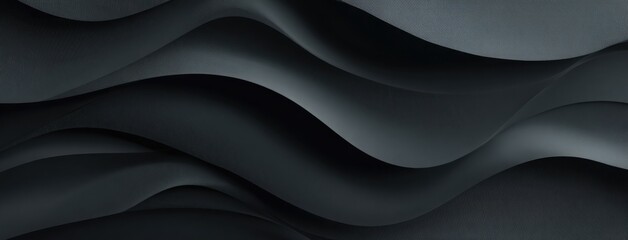 Obraz premium Smooth dark waves form a layered abstract background, perfect for elegant branding, modern interfaces, or minimalist presentations.
